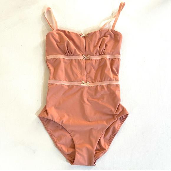 Solid & striped one piece bathing suit - Picture 4 of 5